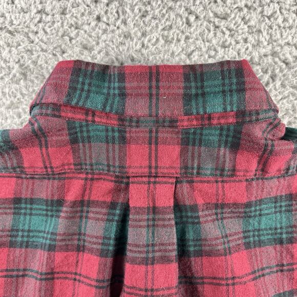Brooks Brothers Shirt Mens XL Red Green Plaid Regent Fit Cotton Logo Flannel - Picture 6 of 8